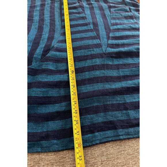 Soft Surroundings Cold Shoulder Top Women’s Size Large Linen Blend Blue - Picture 6 of 7